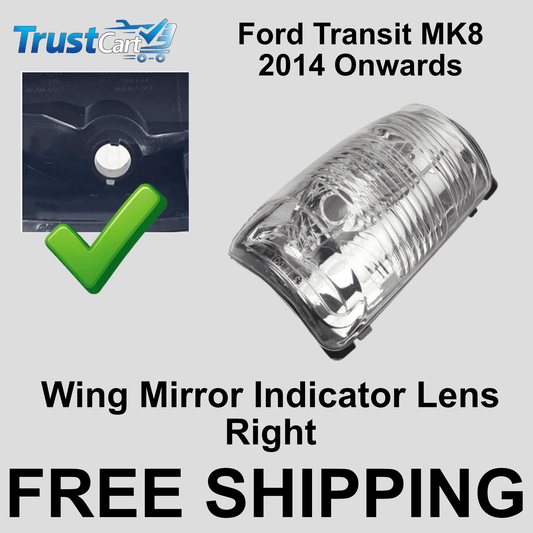 Clear Wing Mirror Indicator Lens – Right Driver Side – Compatible with Ford Transit MK8 - TrustCart